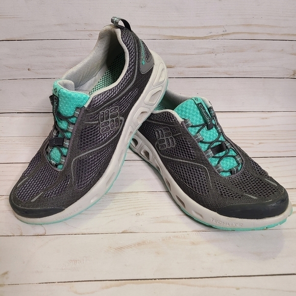 Columbia Powervent Shoes Sneakers Gray Teal - Picture 1 of 9